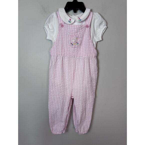 JoJo Maman Bebe Pink Duck 2-Piece Embroidered Seersucker 6-12 months NEW - Picture 15 of 16